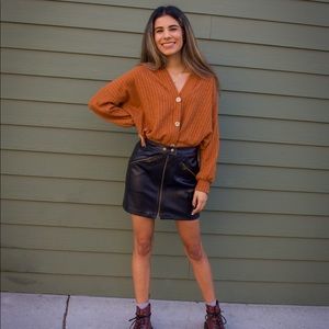 Vegan Leather Skirt in Black